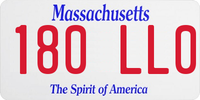 MA license plate 180LL0