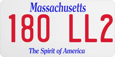 MA license plate 180LL2