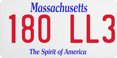 MA license plate 180LL3
