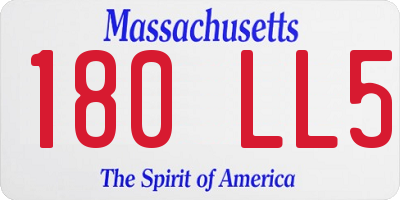 MA license plate 180LL5