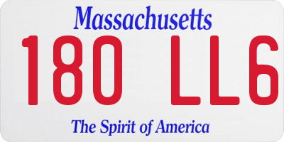 MA license plate 180LL6