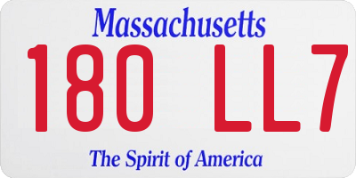 MA license plate 180LL7