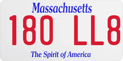 MA license plate 180LL8