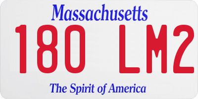 MA license plate 180LM2
