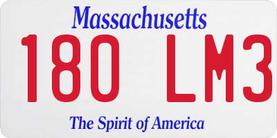 MA license plate 180LM3