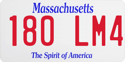 MA license plate 180LM4