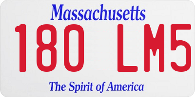 MA license plate 180LM5