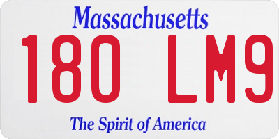 MA license plate 180LM9