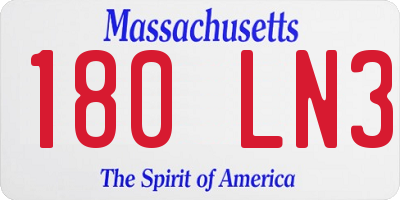 MA license plate 180LN3