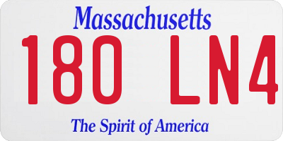 MA license plate 180LN4