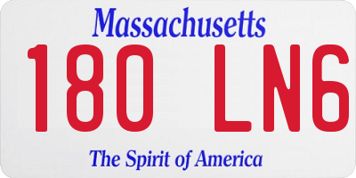 MA license plate 180LN6