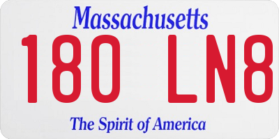 MA license plate 180LN8