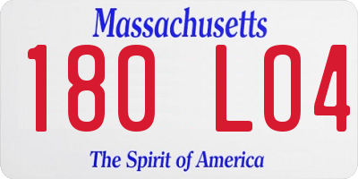 MA license plate 180LO4