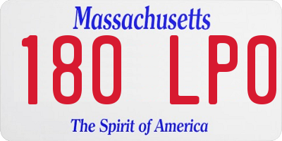 MA license plate 180LP0