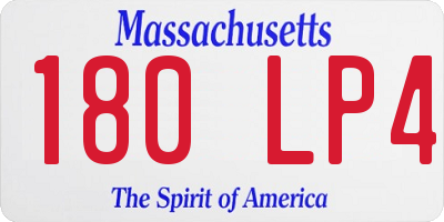 MA license plate 180LP4