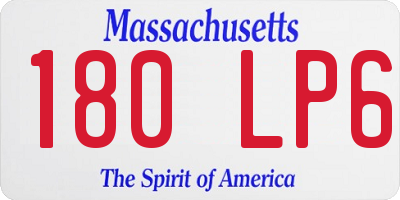 MA license plate 180LP6