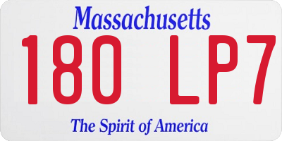 MA license plate 180LP7