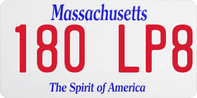 MA license plate 180LP8