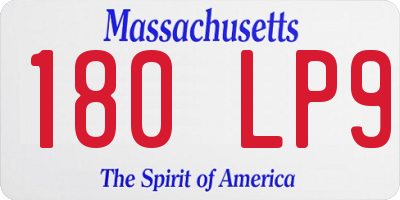 MA license plate 180LP9