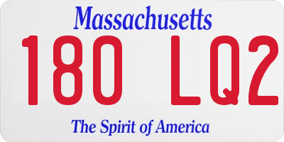 MA license plate 180LQ2