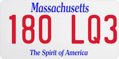 MA license plate 180LQ3