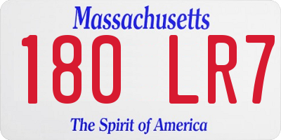 MA license plate 180LR7