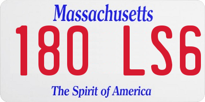 MA license plate 180LS6