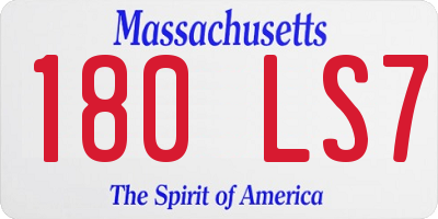 MA license plate 180LS7