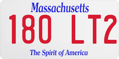 MA license plate 180LT2