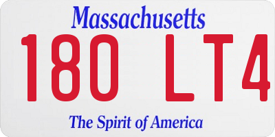 MA license plate 180LT4