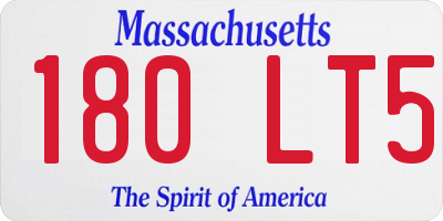 MA license plate 180LT5