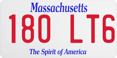 MA license plate 180LT6