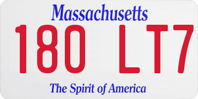 MA license plate 180LT7