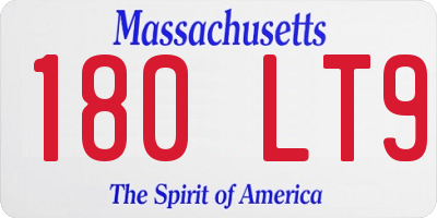 MA license plate 180LT9