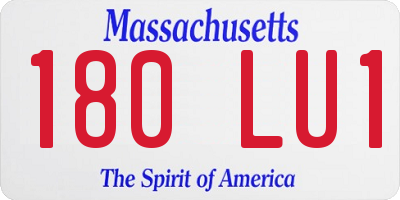 MA license plate 180LU1
