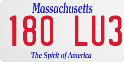 MA license plate 180LU3