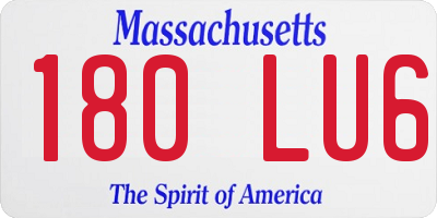 MA license plate 180LU6