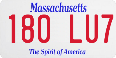 MA license plate 180LU7