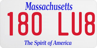 MA license plate 180LU8