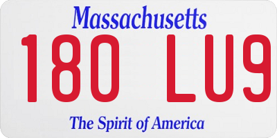MA license plate 180LU9