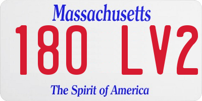 MA license plate 180LV2
