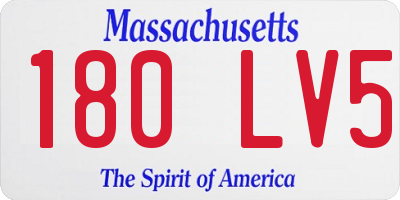 MA license plate 180LV5