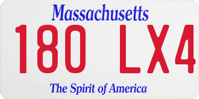 MA license plate 180LX4