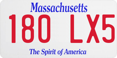 MA license plate 180LX5