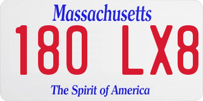 MA license plate 180LX8