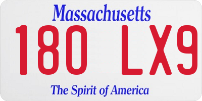 MA license plate 180LX9