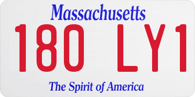 MA license plate 180LY1