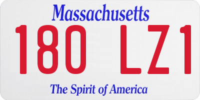 MA license plate 180LZ1
