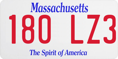 MA license plate 180LZ3