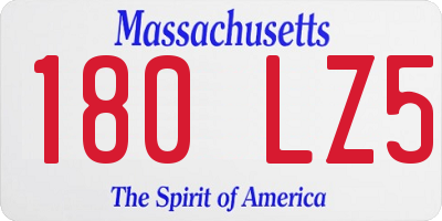 MA license plate 180LZ5